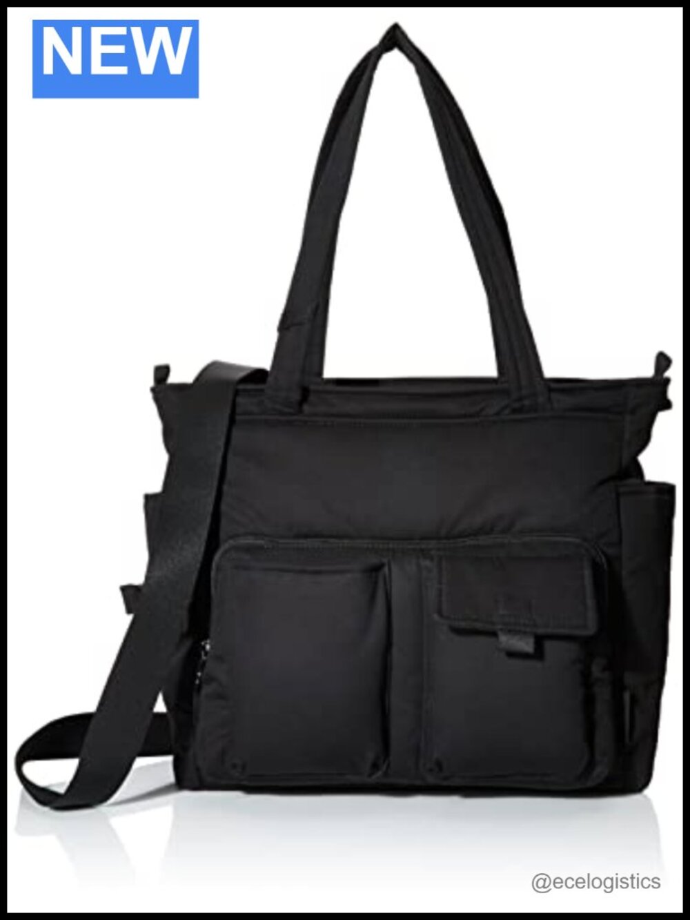 Women's Cotton Utility Tote Bag with Pockets, Convertible Strap